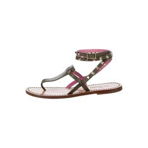 Valentino Rockstud Gladiator Wrap Strap Sandal - 9 - Green Pink